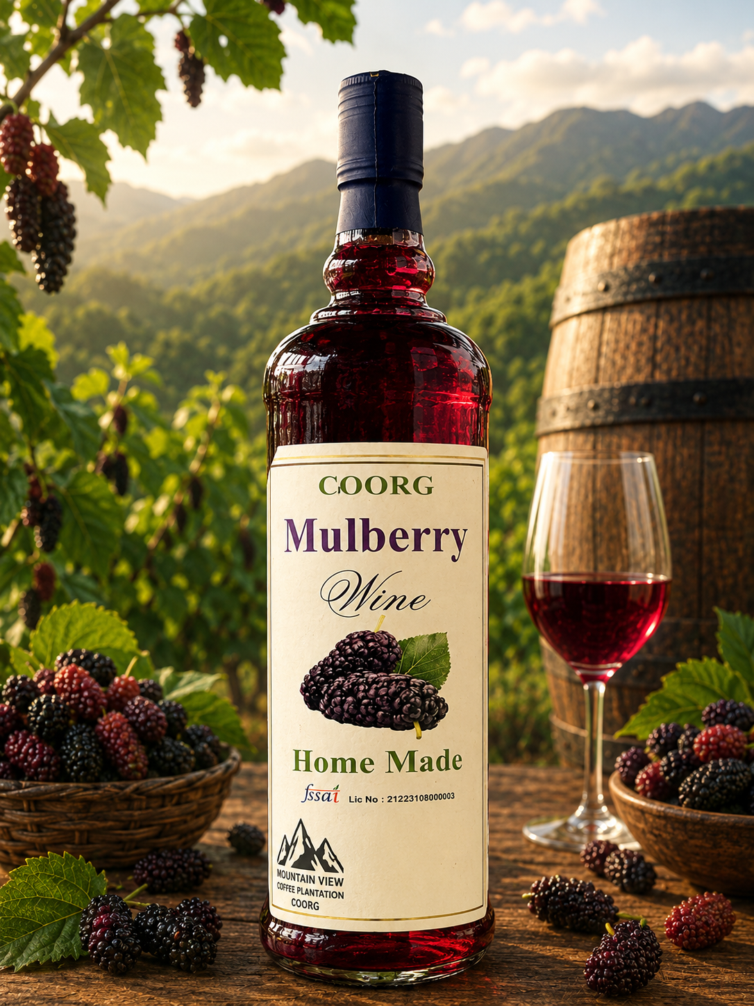 Pure Mulberry Wine (750 ml)