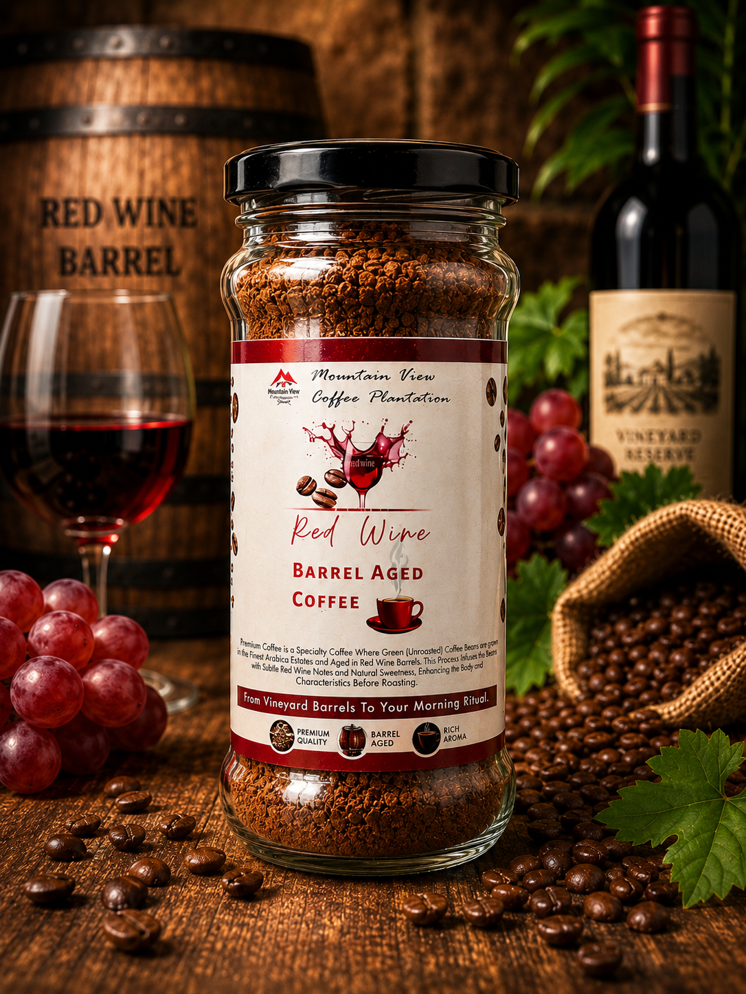 Barrel aged red wine coffee.