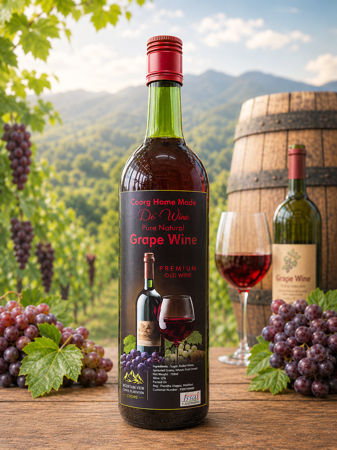 Pure Grape Wine. (750 ml)