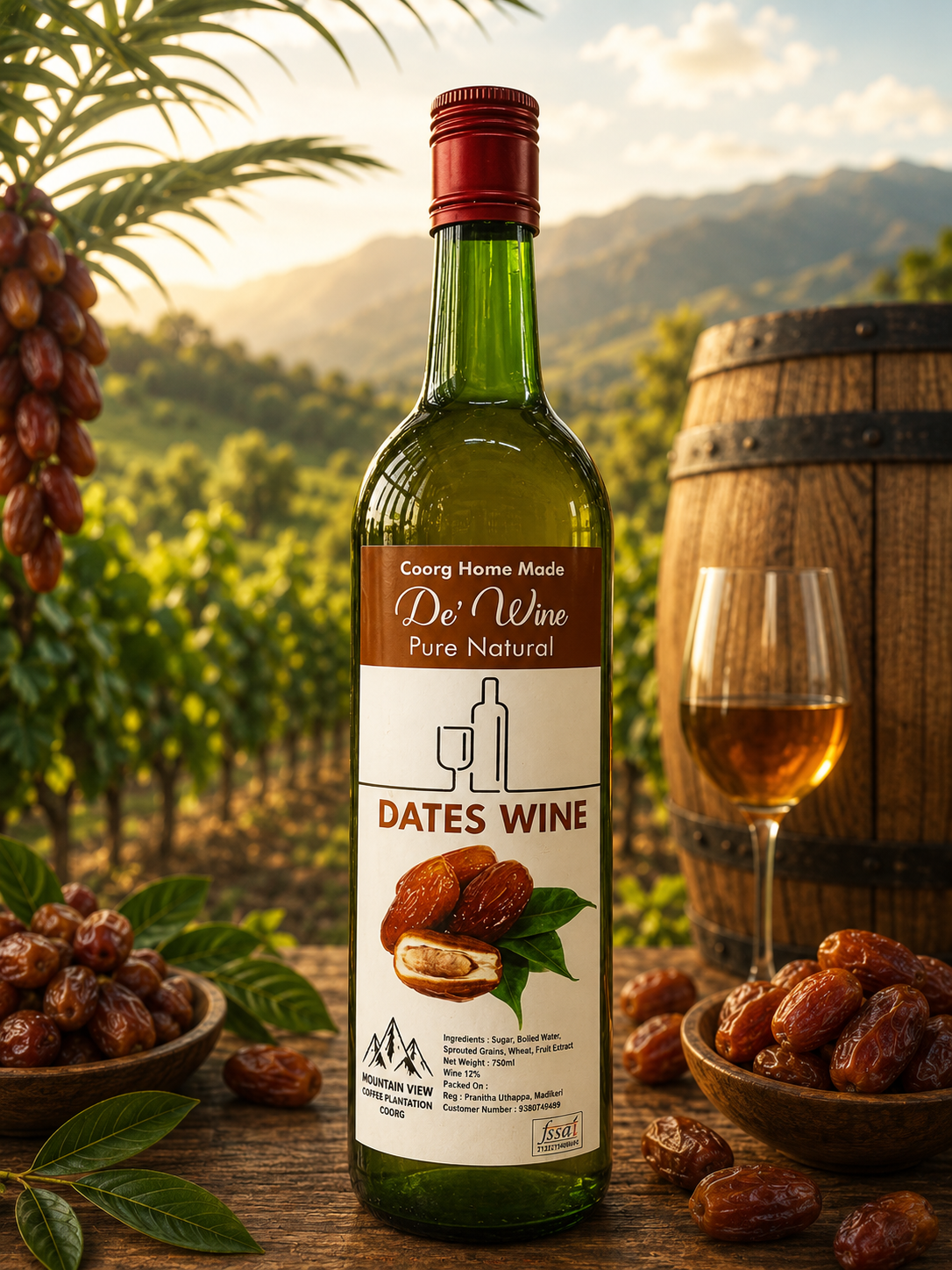Pure Dates Wine. (750 ml)
