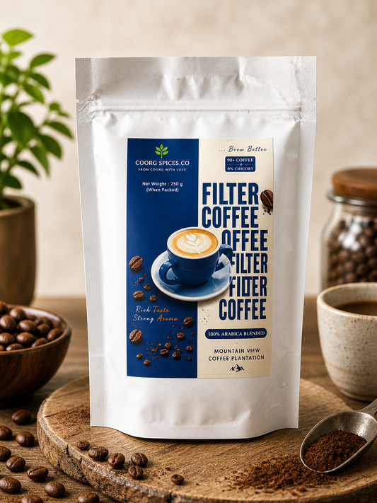 ARABICA FILTER COFFEE POWDER WITH 10 % CHICORY